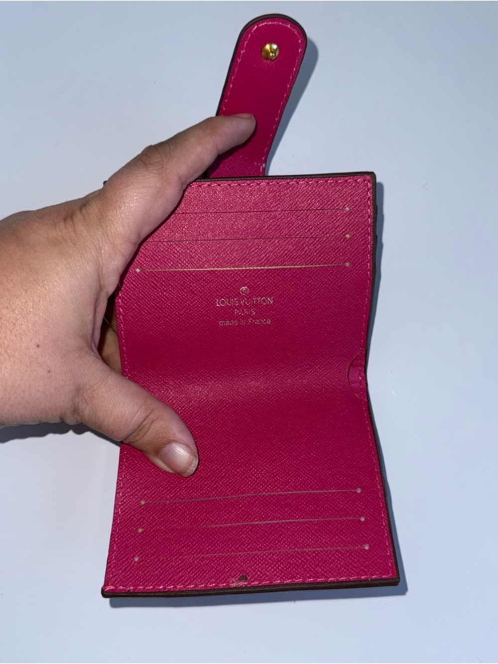 LV Monogram Leather Bifold snap closure Small Wallet in Brown and Pink - Picture 3 of 3